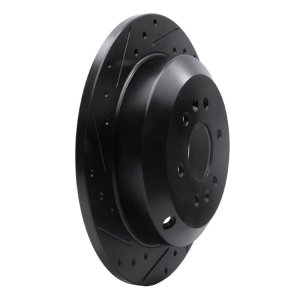 Kia Borrego Brake Rotor (1) - Rear Left - R1 Concepts - Drilled & Slotted - Black - `09-`10